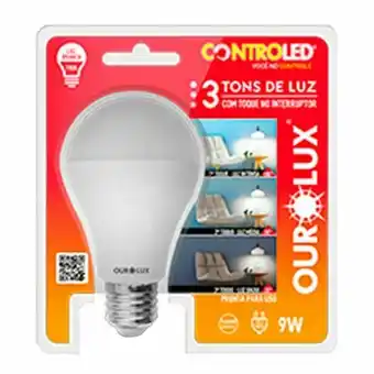 Lâmpada ourolux controled 3 tons 9w 1un