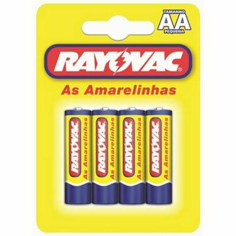 Pilha rayovac amarelinha pequena aa embalagem 4 un