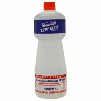 Álcool líquido zeppelin 70° inpm 1l