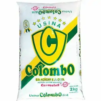 Açúcar cristal colombo pacote 2kg