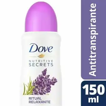 Desodorante antitranspirante aerosol dove nutritive secrets lavanda e flores brancas 150ml