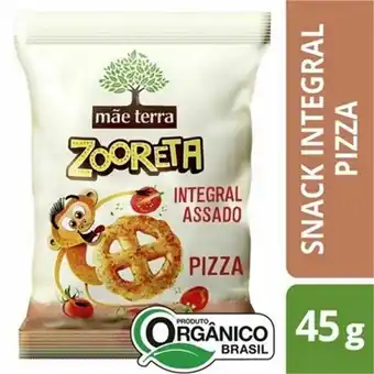 Snack integral assado mãe terra zooreta pizza orgânico 45g