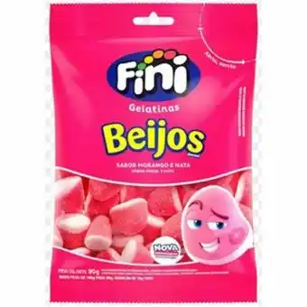 Bala gelatina fini beijos morango 90g