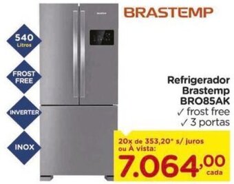Carrefour Refrigerador Brastemp BRO85AK ✓ frost free ✓ 3 portas oferta