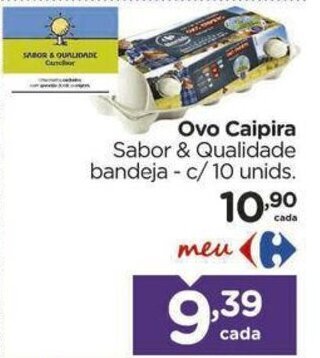 Carrefour Ovo Caipira Sabor & Qualidade bandeja - c/10 unids. oferta
