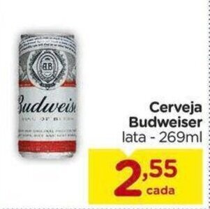 Carrefour Cerveja Budweiser lata - 269ml oferta