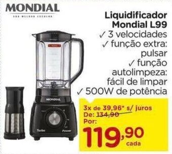 Carrefour Liquidificador Mondial L99 oferta
