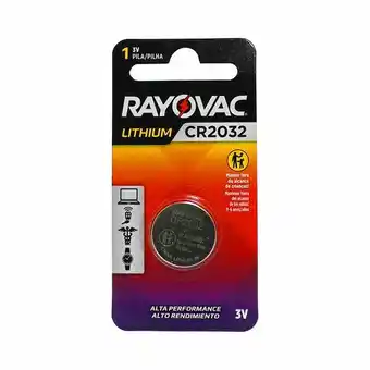 Bateria rayovac lithium 3v cr2032 com 1 unidade