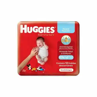 Drogaria Santa Marta Fraldas huggies supreme care jumbo tamanho recém-nascido com 18 unidades oferta