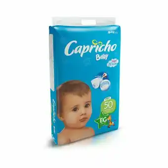 Fraldas infantil descartáveis capricho baby hiper tamanho eg com 50 unidades