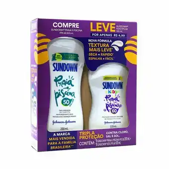 Drogaria Santa Marta Protetor solar corporal sundown praia & piscina fps 50 de 200ml + kids fps 60 de 120ml oferta