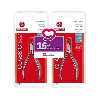 Alicate para cutículas mundial classic ref. 522 - kit com 2 unidades com 15% desconto