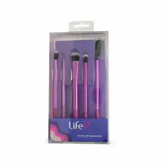 Drogaria Santa Marta Pincel para maquiagem life b olhos com 5 unidades oferta