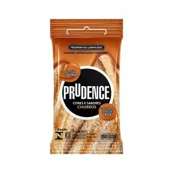 Preservativos prudence cores e sabores churros com 3 unidades