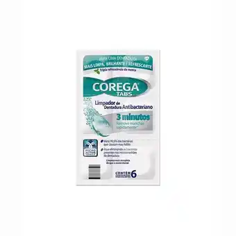 Corega tabs limpador de dentadura com 6 comprimidos efervescentes
