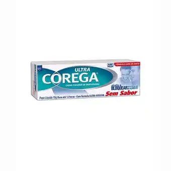 Corega ultra creme fixador de dentadura sem sabor com 19g