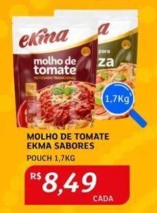 Assaí Atacadista MOLHO DE TOMATE EKMA SABORES POUCH 1,7KG oferta