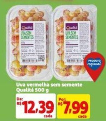 Extra Supermercado Uva vermelha sem semente Qualitá 500 g oferta