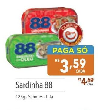 Sardinha 88 125g-Sabores - Lata