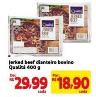Extra Supermercado Jerked beef dianteiro bovino Qualitá 400 g oferta