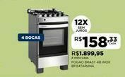 DB Supermercados Fogao brast 4b inox bf04taruna oferta