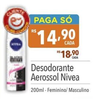 Supermercados Condor Desodorante Aerossol Nivea 200ml - Feminino/ Masculino oferta