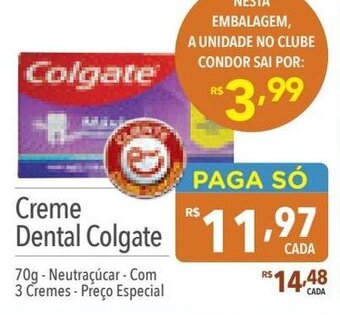 Supermercados Condor Creme Dental Colgate 70g oferta