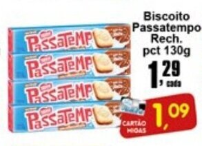 Higa's Supermercado Biscoito Passatempo Rech. 130g oferta