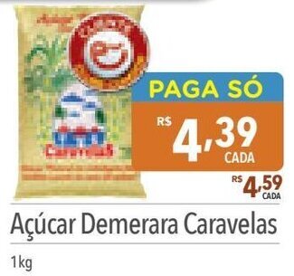Açúcar Demerara Caravelas 1kg