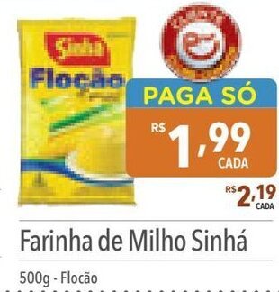 Supermercados Condor Farinha de Milho Sinhá 500g - Flocão oferta