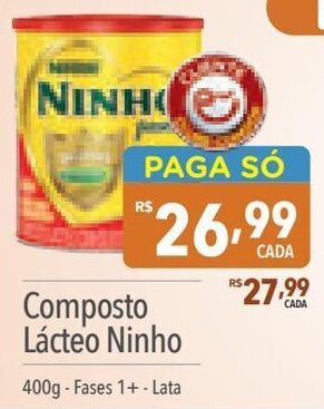 Supermercados Condor Composto Lácteo Ninho 400g - Fases 1+- Lata oferta