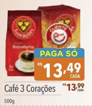 Supermercados Condor Café 3 Corações 500g oferta