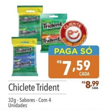 Chiclete Trident 32g-Sabores - Com 4 Unidades