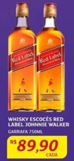 Assaí Atacadista WHISKY ESCOCÊS RED LABEL JOHNNIE WALKER GARRAFA 750ML oferta