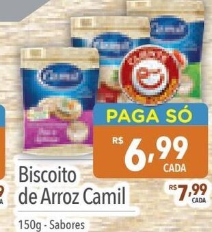 Supermercados Condor Biscoito de Arroz Camil 150g-Sabores oferta