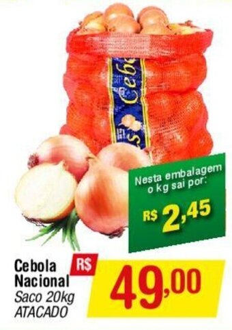 Fort Atacadista Cebola Nacional Saco 20kg ATACADO oferta
