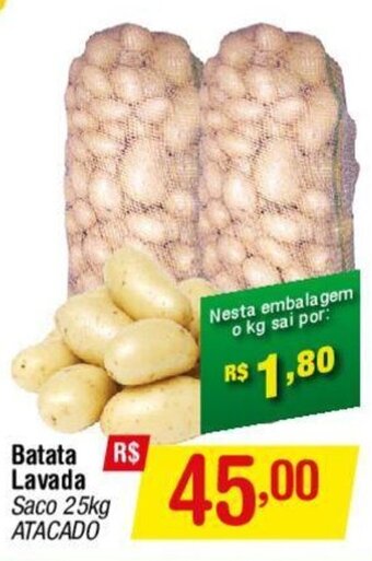 Fort Atacadista Batata Lavada Saco 25kg ATACADO oferta