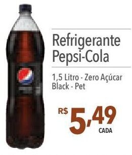 Refrigerante Pepsi-Cola 1,5 Litro-Zero Açúcar Black - Pet