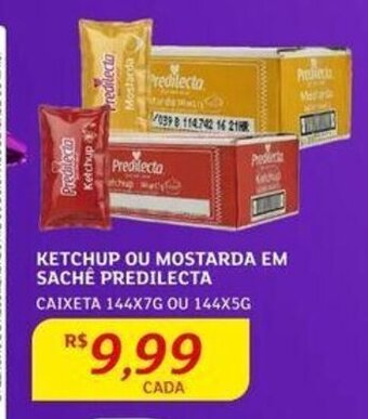 KETCHUP OU MOSTARDA EM SACHE PREDILECTA CAIXETA 144X7G OU 144X5G
