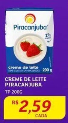 Assaí Atacadista CREME DE LEITE PIRACANJUBA TP 200G oferta