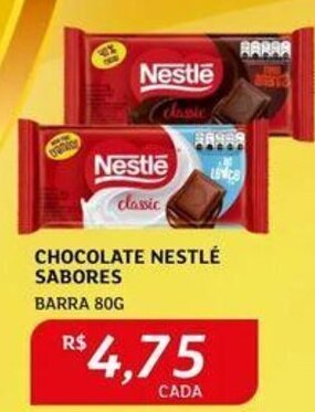 Assaí Atacadista CHOCOLATE NESTLÉ SABORES BARRA 80G oferta