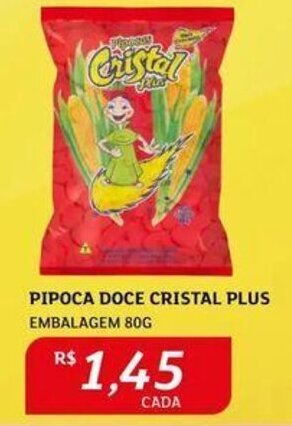 Assaí Atacadista PIPOCA DOCE CRISTAL PLUS EMBALAGEM 80G oferta