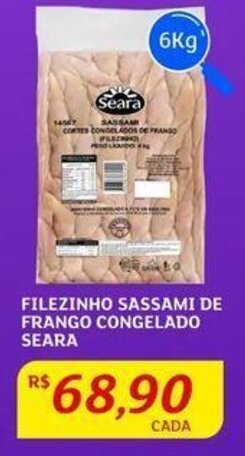 Assaí Atacadista FILEZINHO SASSAMI DE FRANGO CONGELADO SEARA 6Kg oferta