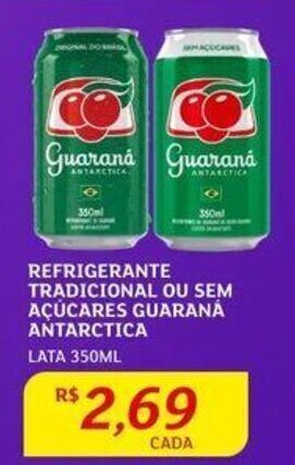 Assaí Atacadista REFRIGERANTE TRADICIONAL OU SEM AÇUCARES GUARANÁ ANTARCTICA LATA 350ML oferta