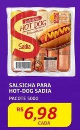 Assaí Atacadista SALSICHA PARA HOT-DOG SADIA PACOTE 500G oferta