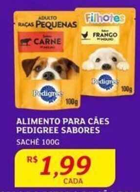 Assaí Atacadista ALIMENTO PARA CÃES PEDIGREE SABORES SACHE 100G oferta