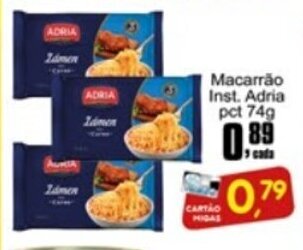 Higa's Supermercado Macarrao Inst. Adria pct 74g oferta