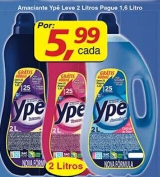 Supermercados Guanabara Amaciante Ypê Leve 2 Litros Pague 1,6 Litro oferta