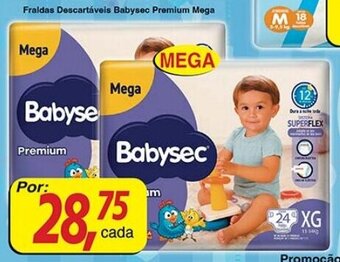 Supermercados Guanabara Fraldas Descartáveis Babysec Premium Mega oferta