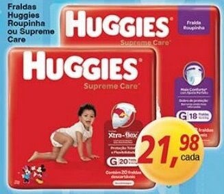 Supermercados Guanabara Fraldas Huggies Roupinha ou Supreme Care oferta